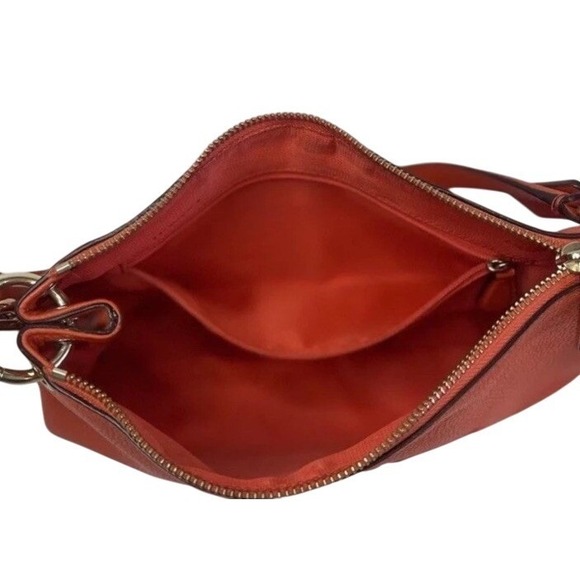 Coach Orange Leather Horse Carriage Embossed Charley 33521 Crossbody Bag - Picture 12 of 15